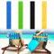 Niuoppy 4 Pcs Elastic Sunbed Towel Bands, Towel Bands for Beach, Best Beach Chair Towel Clips, Beach Towel Holder for Chair (Yellow+Blue+Green+Black, 4Pc(1mm Thick))