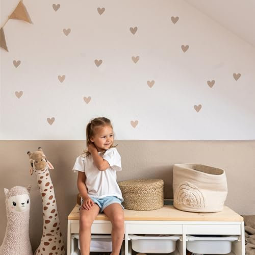 LILIMAUS Wandsticker Kinderzimmer [36 Stck. in vielen Farben] - Wandtattoo Herzen - Wandaufkleber Kinderzimmer Mädchen & Jungen - Wanddeko Kinder & Babyzimmer Deko - Aufkleber Wand - Wall stickers
