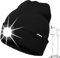 ATNKE LED Mütze mit Licht, USB Typ C Wiederaufladbare 4 LED Beleuchtete Laufmütze Extrem Heller Lampe Winter Warme Stricken Mütze für Herren und Damen Geschenke/Black