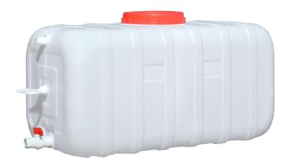 MJHETCY Bidon d'eau avec Robinet 45L/75L/100L/200L Réservoir de Restauration de Camping de qualité Alimentaire Portable avec Robinet, Parfait pour Voyage Voiture Maison（Blanc）(Size:100L)