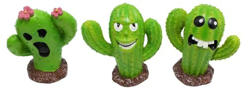 Statuetta decorativa a forma di cactus, piccola statua di cactus in resina per camera da letto, soggiorno, camera dei bambini