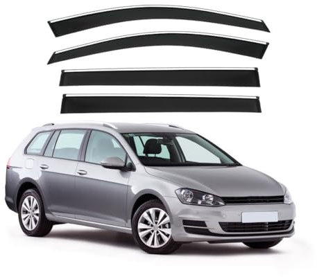 PREZ 4 Stück Windabweiser Regenabweiser für VW Golf 7 Variant 2014-2019, Vorn Hinten Autofenster Seitenfensterabweiser Schutz vor Wind und Regen