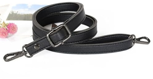 GreatRise 1.5 cm Breite PU Leder Schultergurt Ersatz Schulterriemen Verstellbar Schultergurt Dünner Taschenrieme, 80-150cm, Gurt für Damen Taschen Handtaschen Geldbörse Schwarz Gunmetal