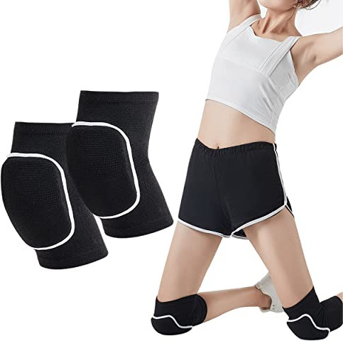 JNYUTEEN 1 Par Rodilleras Voleibol, Negro Rodilleras Baile Rodilleras, Rodilleras Deportivas Rodilleras De Esponja para Adultos Hombres Mujeres Danza fútbol Voleibol Baloncesto Yoga