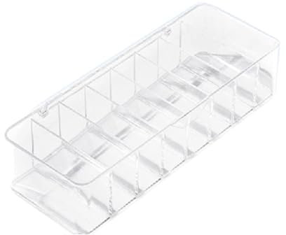 Rtauhife 1 PCS Multifunctional Headset Data Storage Box Charging Line Cable Storage Box Transparent Data Line Storage Container for Desk Stationery