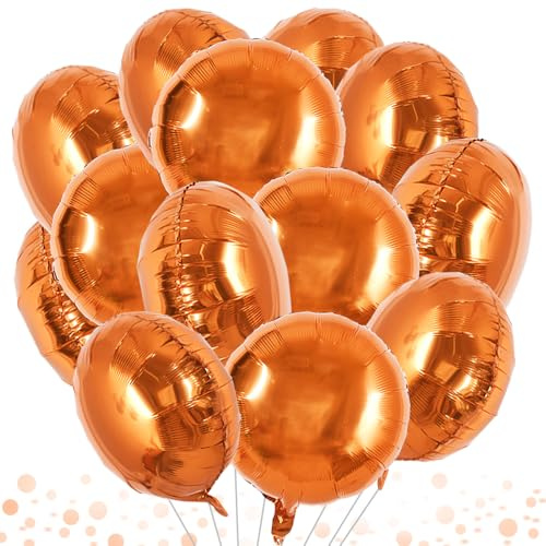 DecoGlee 30 Stück 45,7 cm große orange runde Folienballons große orange Kreise Helium Mylar Ballons für Geburtstag Hochzeit Brautdusche Jubiläum Verlobungsfeier Dekorationen Supplies