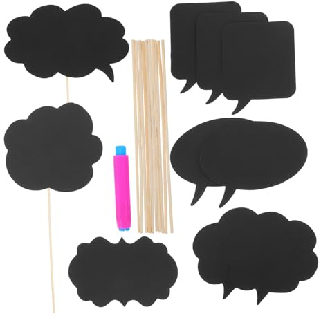 SHINEOFI Writable Black Card DIY Wedding Photo Booth Props Reception Humorous Event Photography Props Interactive Keepsakes for Celebrations 10pcs
