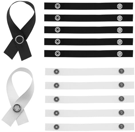 BLPRKOT 12 Stück Nähfrei-Aufhänger für Textilien, 150 x 12 mm Schlaufen, mit Pin-Knopfverschluss, Aufhänger Schlaufen für Geschirrhandtuch, Bad Handtuch, Lappen, Tuch, Dekoartikel, Camping Zubehör