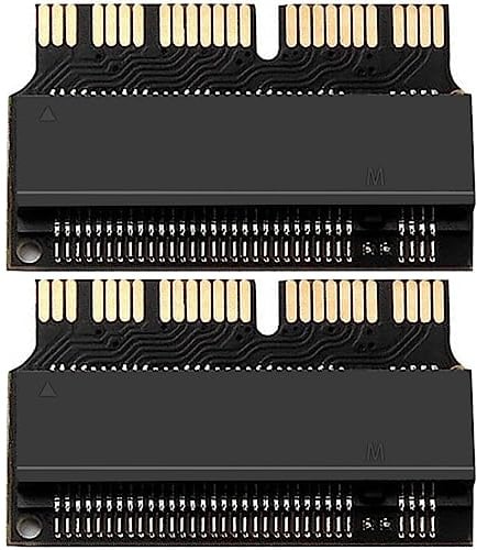 HAAMNING7 NGFF M.2 nVME SSD Scheda adattatore per Macbook, aggiornamento per macbook 2013-2017 Converti, M.2 PCI-e NVME SSD Sostituisci per Macbook SSD, 2 pezzi