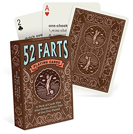Knock Knock 52 Farts Playing Cards Deck, Adult-Humor Playing Cards (AKA Not Kiddo Friendly!)