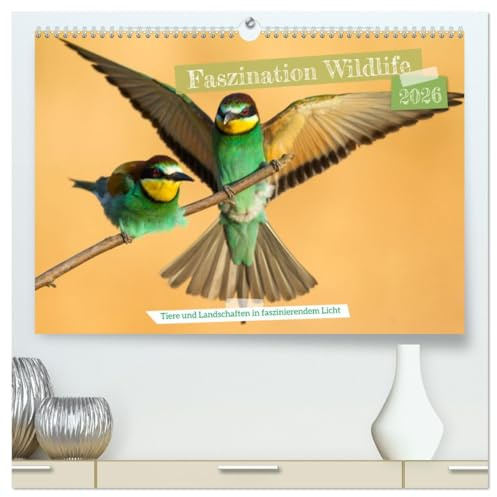 Faszination Wildlife (hochwertiger Premium Wandkalender 2026 DIN A2 quer), Kunstdruck in Hochglanz: Es werden Tiere und Landschaften in besonderem Licht gezeigt. (CALVENDO Tiere)