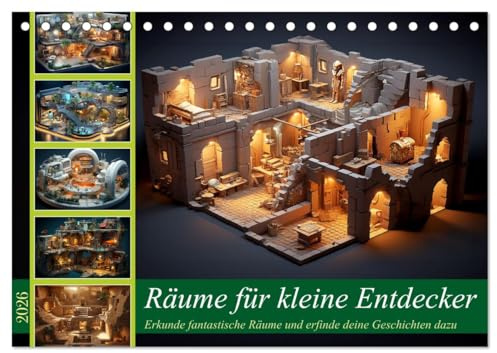 Räume für kleine Entdecker (Tischkalender 2026 DIN A5 quer), CALVENDO Monatskalender: Räume in der Fantasie durchwandern und Geschichten erfinden (CALVENDO Wissenschaft)