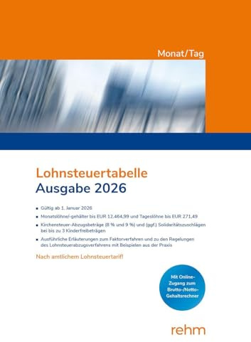 Lohnsteuertabelle Monat/Tag 2026