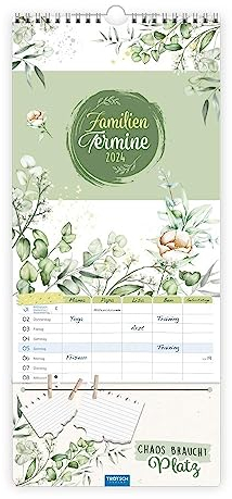Trötsch Familienkalender Familientermine Blumen 2024: Wandkalender