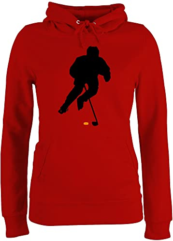 Shirtracer Pullover Damen Hoodie Frauen - Eishockey Spieler - M - Rot - Hockey Pulli Icehockey Geschenk Eishockey-Fanartikel Baby mit