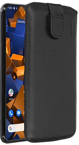 mumbi Echt Ledertasche kompatibel mit Samsung Galaxy A20e Hülle Leder Tasche Case Wallet, schwarz