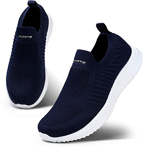 HKR Scarpe Ginnastica Donna Senza Lacci Sneakers Camminata Ortopediche Comode Palestra Sportive Slip on Snickers Traspiranti Running Corsa Tennis Leggero Camper Donna Trekking Blu 38 EU