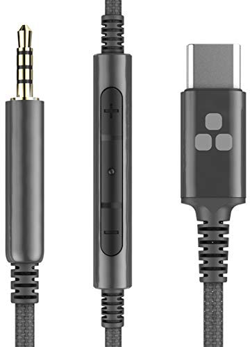 Thore Audio Cable for Bose QC25 / QC35 / Noise Canceling 700 Headphones with Type USB C Connector - Replacement 2.5mm Aux Cable w/Mic Remote/Volume Control