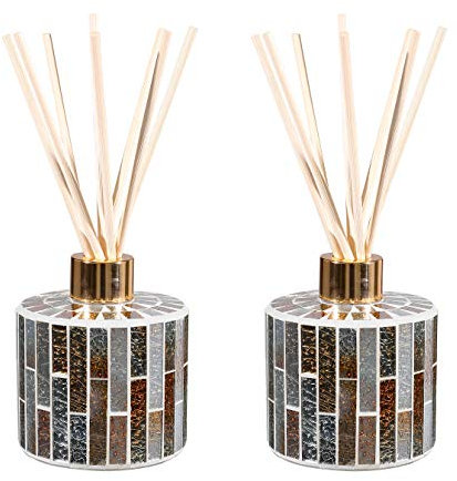 Housewares Lot de 2 diffuseurs à roseaux en verre (ambre)