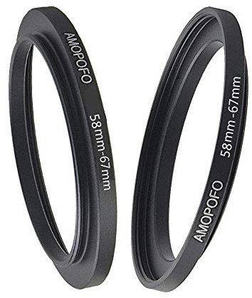 58–67 mm Kameraobjektiv-Adapter/58 mm auf 67 mm Kamerafilterring (58 mm auf 67 mm Step-Up-Ring oder Zubehör), 58 mm Objektiv auf 67 mm UV-CPL-Filterzubehör