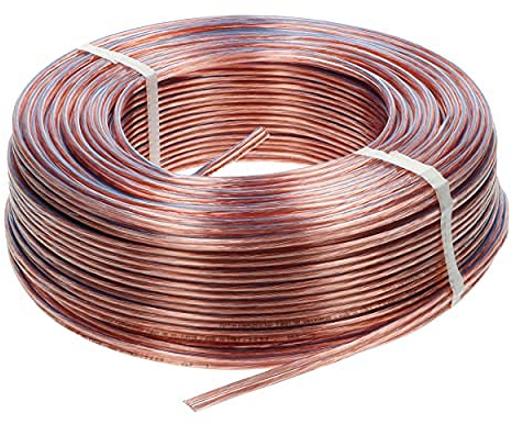 VENTON Câble d'enceinte - 2 x 2,5 mm² - En cuivre pur - HQ - 100 m - Câble Hi-Fi pour haut-parleurs et systèmes surround - Transparent - Fabriqué en Europe