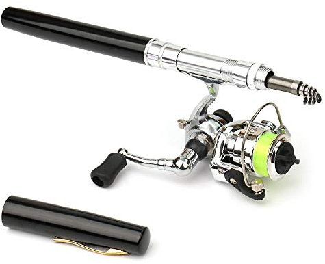 Doorslay Pocket Collapsible Fishing Rod Reel Combo 8.0 inches Can be Stored Pen Fishing Pole Kit Telescopic Fishing Rod Reel Combo Kit,and Aluminum alloy Shell,Corrosion Resistant And,Lightweight