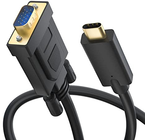 BolAAzuL USB C to VGA Cable 3FT, USB Type C/Thunderbolt 3 to VGA Adapter Cable Male to Male Compatible for MacBook Pro 2019/2018/2017, Samsung Galaxy S9/S8, Surface Book 2, Dell XPS 13/15, Pixelbook
