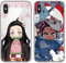 2 pezzi Cover per Apple iPhone X/XS 5,8 Antiurto Morbido TPU Silicone Protettiva Custodia Custodia per Telefono Anime Tanjirou Nezuko Bumper Case Cover Compatibile con iPhone XS, 7