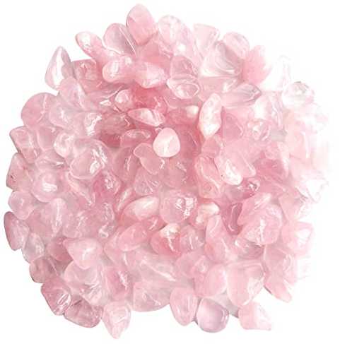 gemshan 1 lb Natürlicher Rosenquarz Tumbled Chips7-9 für unregelmäßige kleine Trommelheilung Edelstein,Mini Shotstein Kristallsplitter