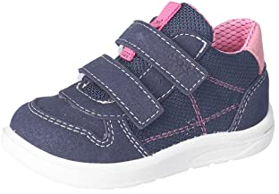 RICOSTA Mädchen Low-Top Sneaker SAM,Kinder Lauflernschuhe,WMS:Mittel,lose Einlage,Laufschuhe,Klettschuhe,Klettverschluss,Ozean/rosa (181),26 EU