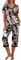 PrinStory Ensemble de pyjama pour femme avec chemise à manches courtes et pantalon capri avec poches, Fleurs roses à grandes feuilles, XL