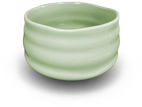 AIYICIII Ceramic Matcha Bowl Handmade Japanese Green Tea Whisk Matcha Tea Bowl for Ceremony Chawan 500ml (Matcha Green)