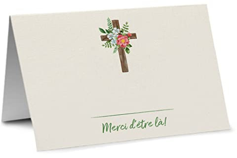Partycards Marque Place pour Mariage, Baptême, Anniversaire, Noel | Porte Nom de Table en Papier - 50 Cartes Porte Prénom, A7