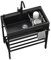 Lavello in acciaio inossidabile 304 con 1 scomparto autoportante, 68 x 45 x 85 cm lavello da ristorante commerciale con rubinetti freddi e caldi, lavabo Nero