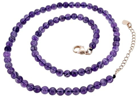 Collier De Perles Fait À La Main Pour Femmes Et Filles, Ras Du Cou, Perles De 4mm, Pierres Précieuses Naturelles, Bijoux En Cristal De Guérison, Couches Empilables (améthyste)