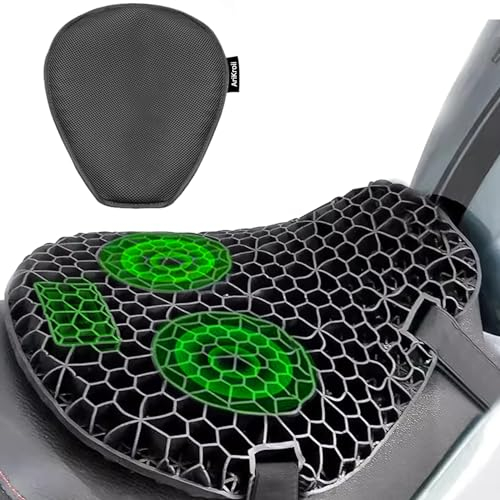 AriKroii Motorcycle Seat Cushion Plegable, Cojin Moto con Innovador Protector de Amortiguación del Cojín de Gel, Transpirable Físicamente y Cómodo a Largo Plazo, Cojin Asiento Moto Gel