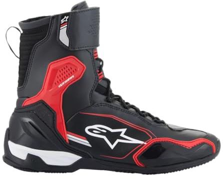 Alpinestars Superfaster Motorradschuhe, Schwarz/Rot/Weiß, Größe 11.5