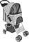 FENLAX Haustier-Buggy Grau 37x80x99 cm Hund/Katze Klappbarer Reisewagen für Kleine Hunde & Katzen 15 kg max. Belastbarkeit