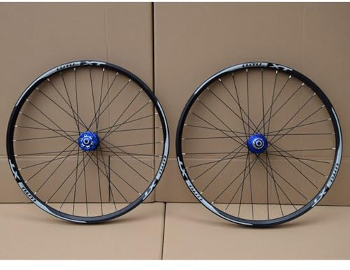 Fahrrad Laufräder 24'' 26'' 27.5'' 29'' MTB Laufradsatz Scheibenbremse Schnellspanner Mountainbikes Vorne Hinten Felgen Lagernaben 8 9 10 Gang (Color : Black-Blue, Size : 24inch)