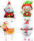 4 Stück Weihnachten Folienballon, XXL Weihnachtsdeko Ballon ，Weihnachten Walking Folienballons，Weihnachtsmann，Rentier，Schneemann，Elfen Luftballons，Airwalker Ballon für Weihnachten Party Deko