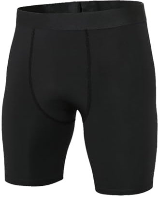 Niksa 1er Pack Herren Kompressionsshorts,Schnelltrocknendes Baselayer Unterhose Tights Kurz hochwertig, Schwarz L