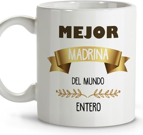 LolaPix Quieres ser mi madrina. Tazas de cafe. Regalo madrina. Regalos para madrinas. Taza cerámica 330 ml.