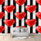Photo Wallpaper Wall Application Red Love Heart Wallpaper Designer Black and White Stripes Photo Mural- 300 x 210 cm Wall Mural- for Living Room Bedroom Office Home Decoration