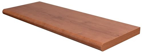 Decor Space Mensola da muro sospesa in legno con bordo arrotondato fissaggio con tasselli a scomparsa (Ciliegio, 120 x 25 x 2.5 cm)
