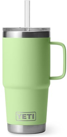YETI Rambler 750 ml Stainless Steel Vacuum Insulated Straw Mug, Light Lime Green