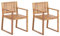 Gartenstuhl 2er Set mit Armlehnen zertifiziertes Holz Hellbraun Sassari II