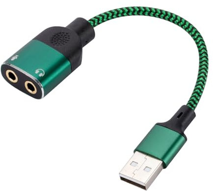 Navna Adaptateur de carte son USB externe avec port casque et microphone de 3,5 mm pour ordinateur portable, plusieurs appareils Plug and Play