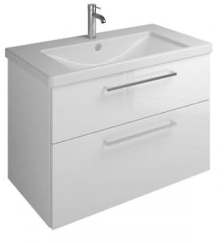 burgbad Eqio Keramik-Waschtisch inklusive Waschtischunterschrank, Breite 930mm, SEYQ093F5662C0001G0252, Farbe: Eiche Dekor Urban/Eiche Dekor Urban, Griffleiste Schwarz Matt G0252