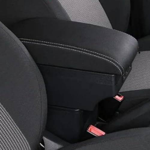 NNBINK Kompatibel Mit Seat Für Ibiza 6j 6L Mittelkonsole Armlehnenbox Auto-Armlehnen-Aufbewahrungsbox Mit USB Aschenbecher Getränkehalter Auto-Innenraumteile Auto Armlehne Box(5)