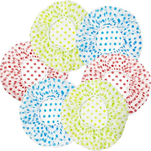 6 Pezzi Cuffia Da Doccia Cuffia da Bagno Elastici Cappello Riutilizzabile con Fasce Elastiche Per Donne Ragazze Doccia SPA Soggiorno